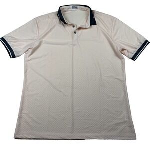 L Bratta Polo Shirt Men's 2XL Beige Textured Short Sleeve Collared Golf Tennis